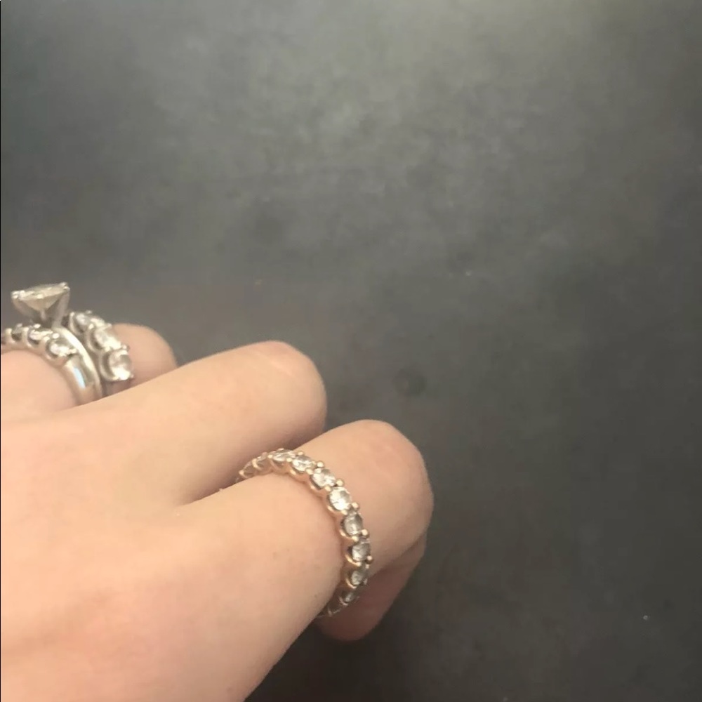 14K Rose GOLD, 2.20CT SIMULATED DIAMOND ETERNITY U